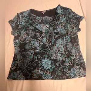 HELENE BLAKE WOMEN’s SHORT SLEEVE DRESSY TOP SIZE PXL. BEAUTIFUL LIKE BRAND NEW
